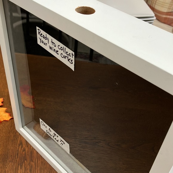 Shadow box—Wine cork collector, 13”x13”-wall hang or stand on your bar. - Picture 2 of 5
